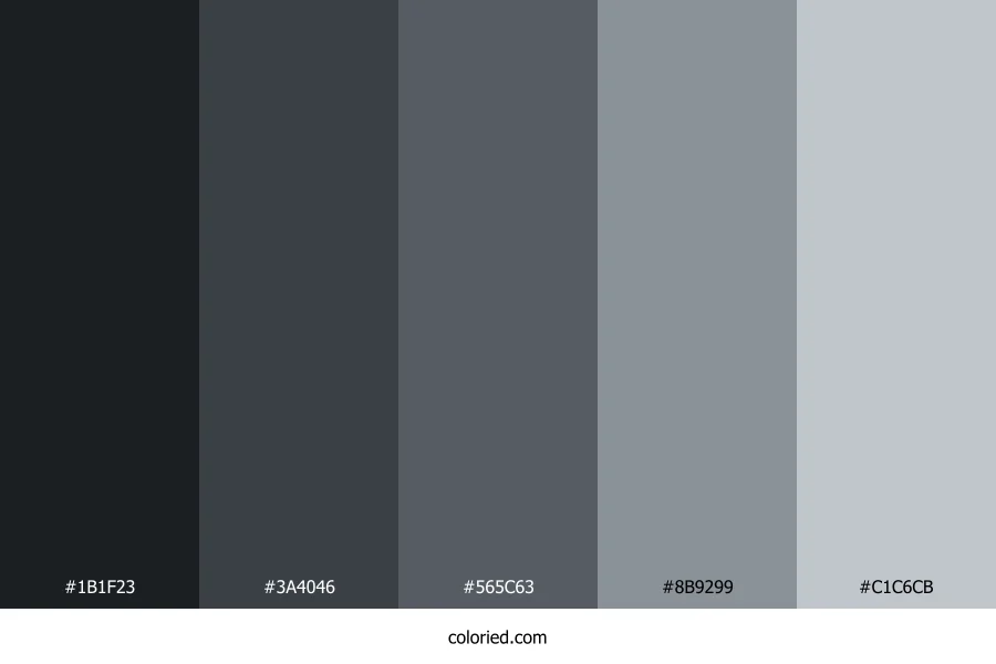 Charcoal Gray Gradient Color Palette
