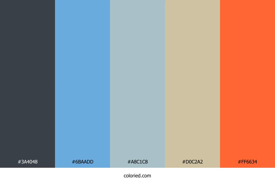 Charcoal Wave Ember Color Palette
