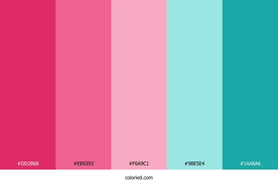 Cherry Aqua Harmony Color Palette
