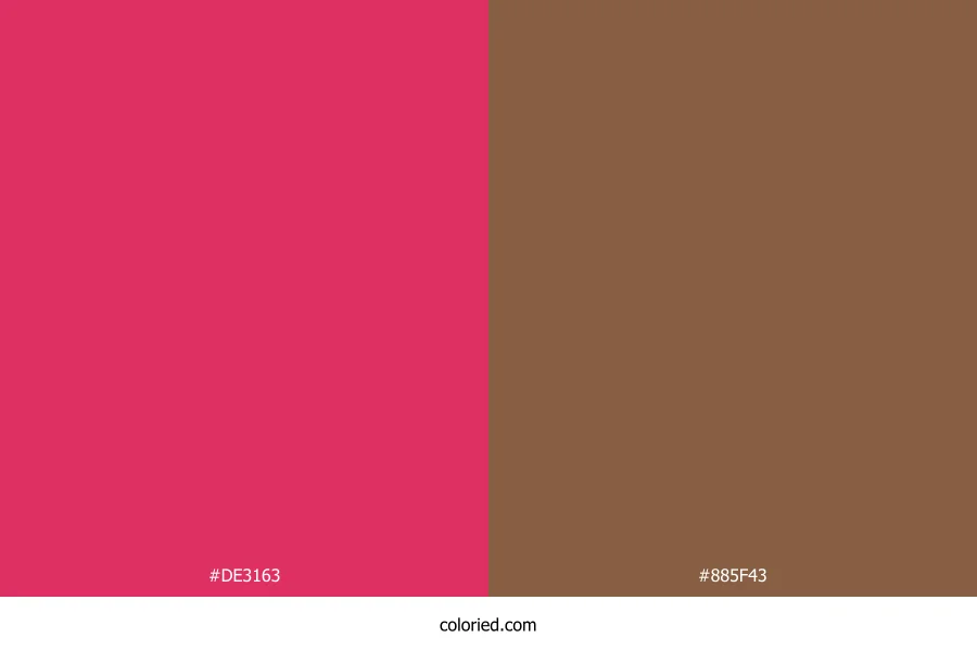 Cherry Red and Mocha Brown Dress Combination