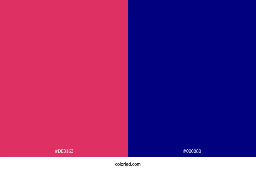 Cherry Red and Navy Blue Dress Combination