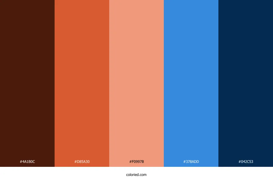 Coral and Blue Color Palette
