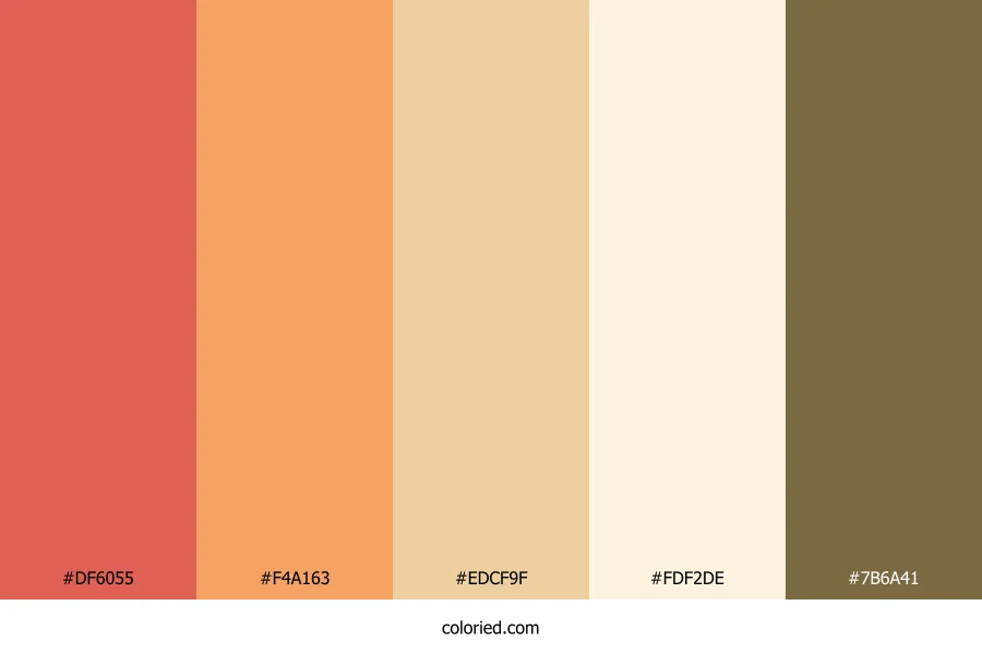 Coral Apricot Sand Color Palette