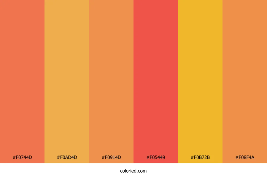 Coral Flame Glow Color Palette
