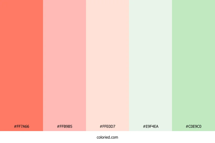 Coral Green Harmony Color Palette