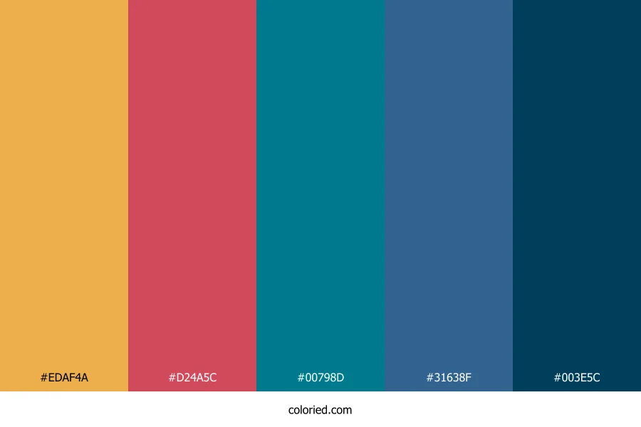 Coral Sunset Navy Color Palette