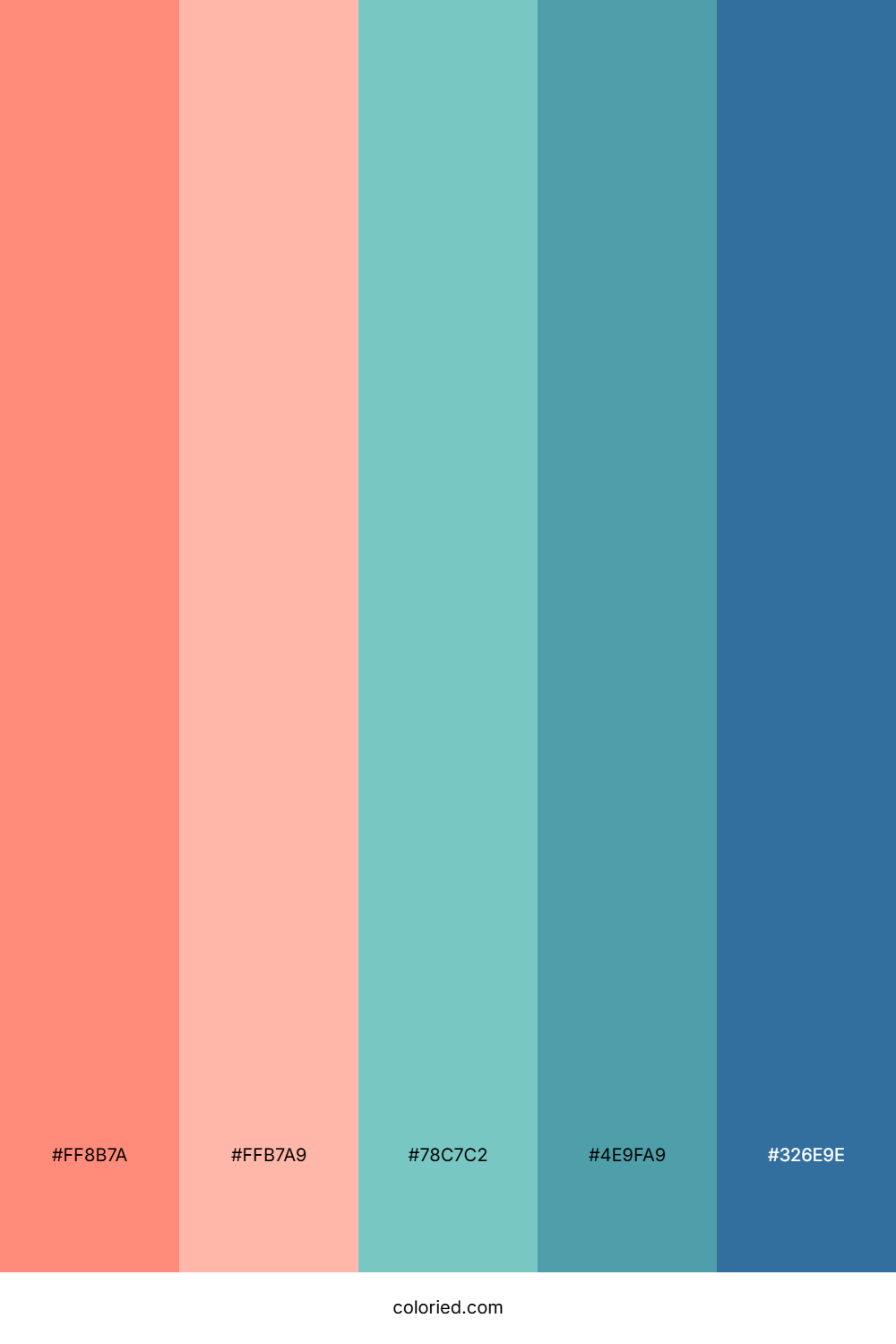 Coral Teal Blue Color Palette