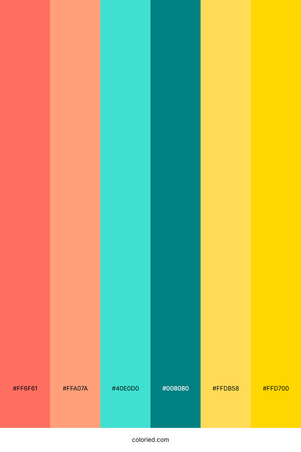 Coral Teal Gold Color Palette