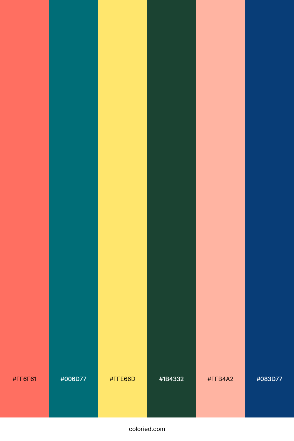 Coral Teal Harmony Color Palette