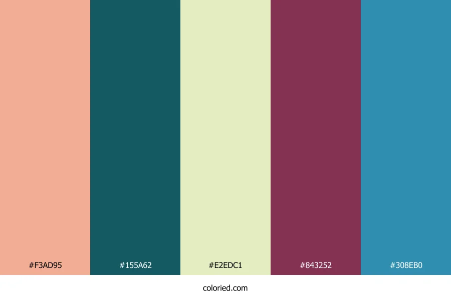 Coral Teal Pastel Color Palette