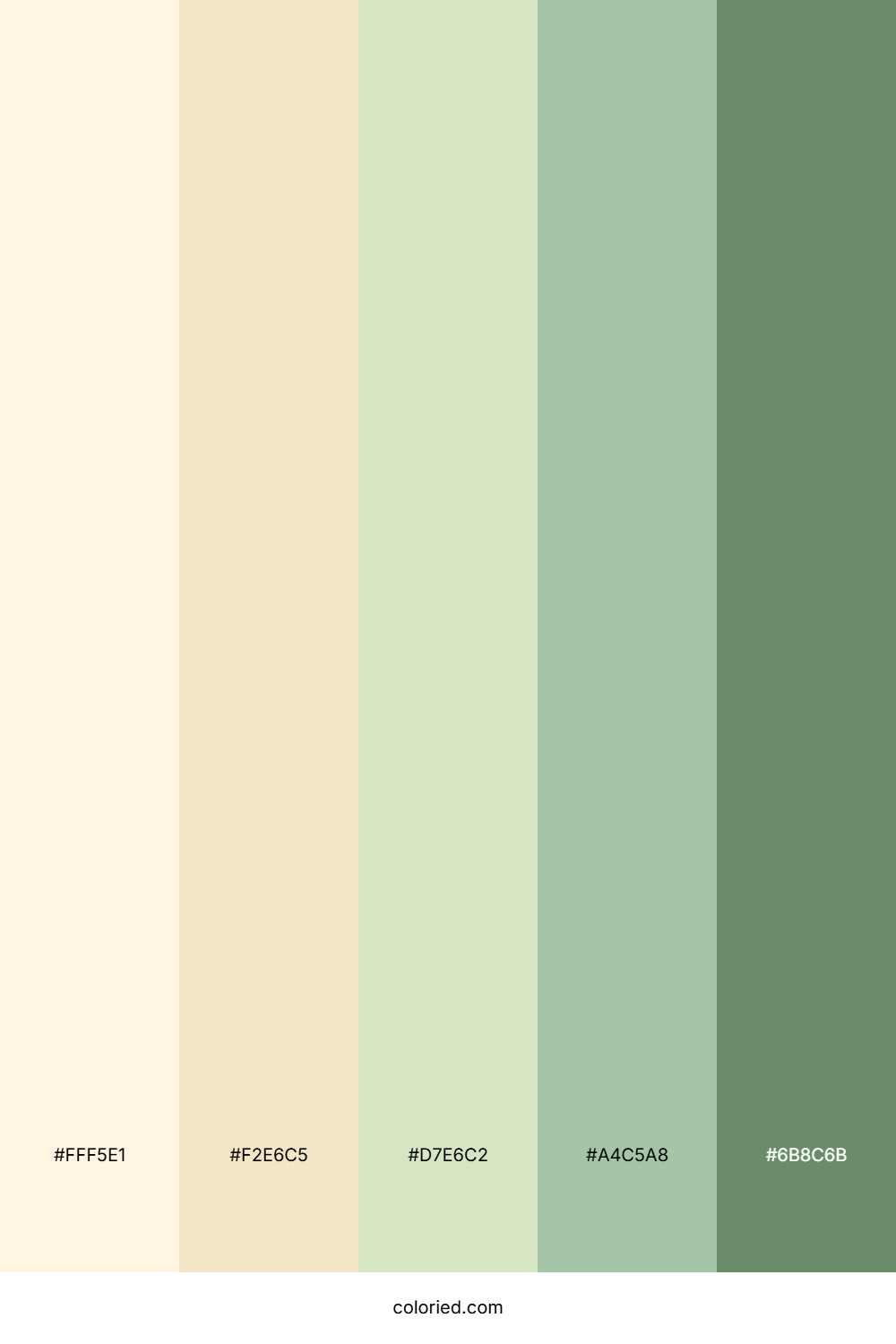 Cream with Green Color Palette