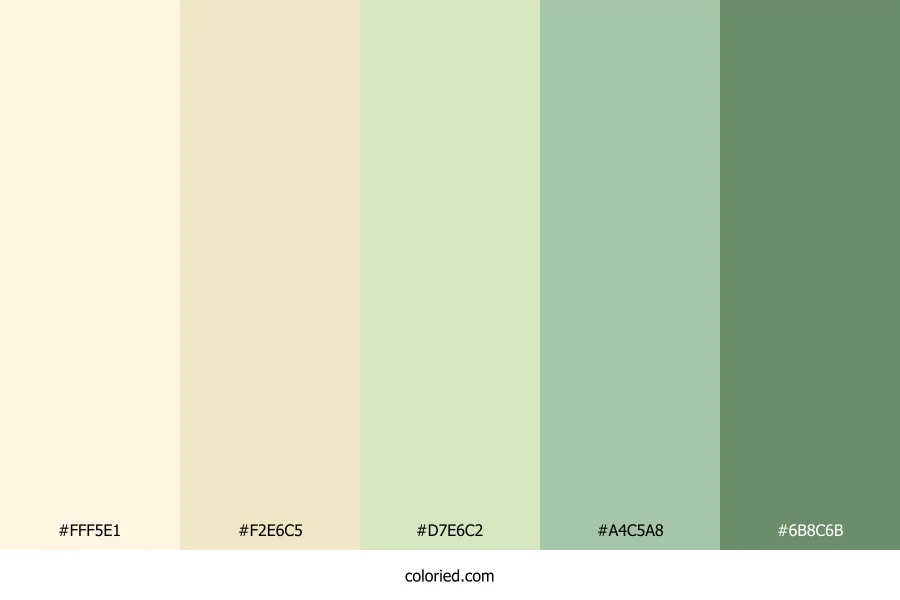 Cream with Green Color Palette