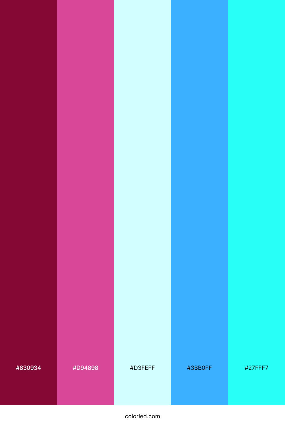 Crimson Aqua Glow Color Palette