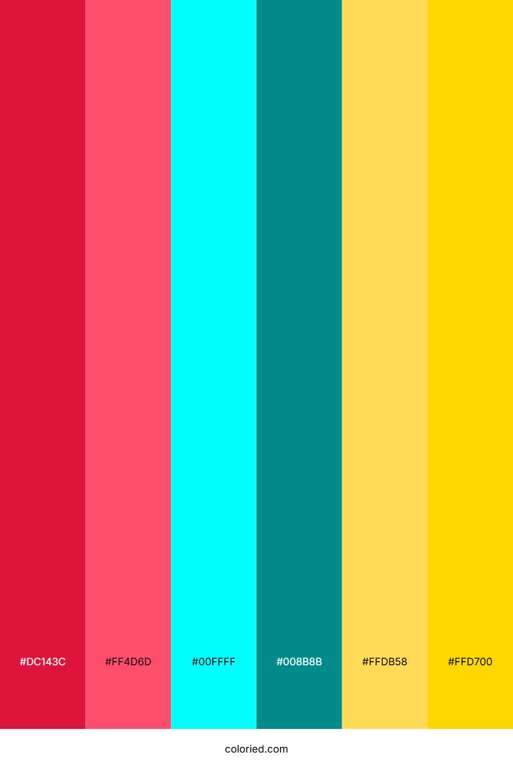 Crimson Aqua Gold Color Palette