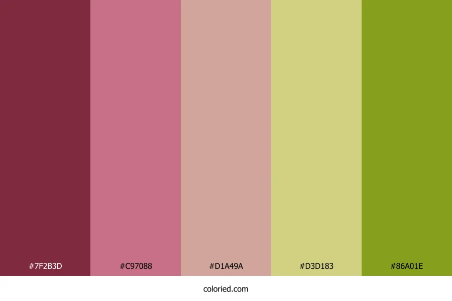 Crimson Blush Olive Color Palette