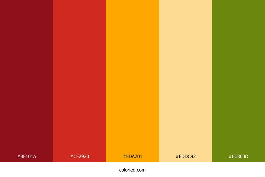 Crimson Fire Citrus Color Palette