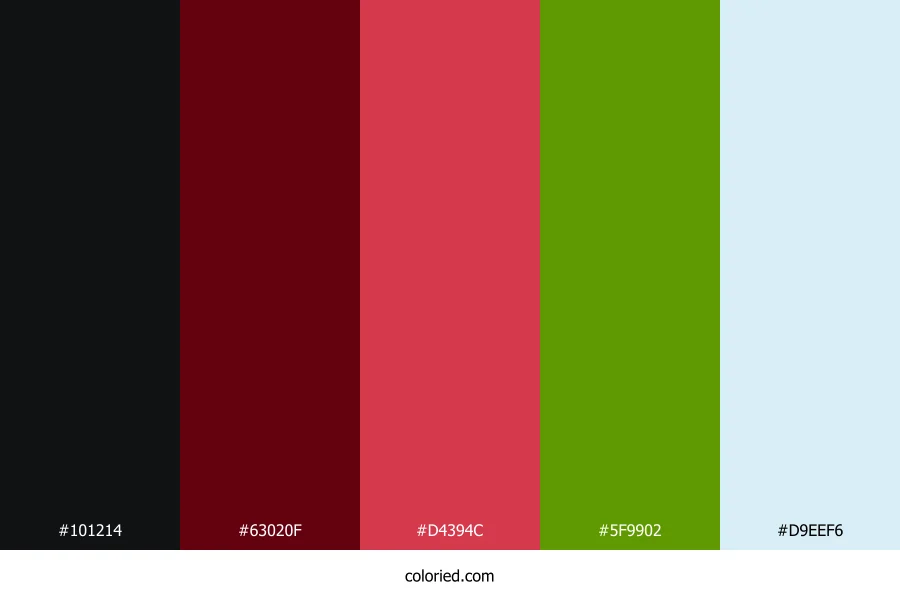 Crimson Forest Frost Color Palette