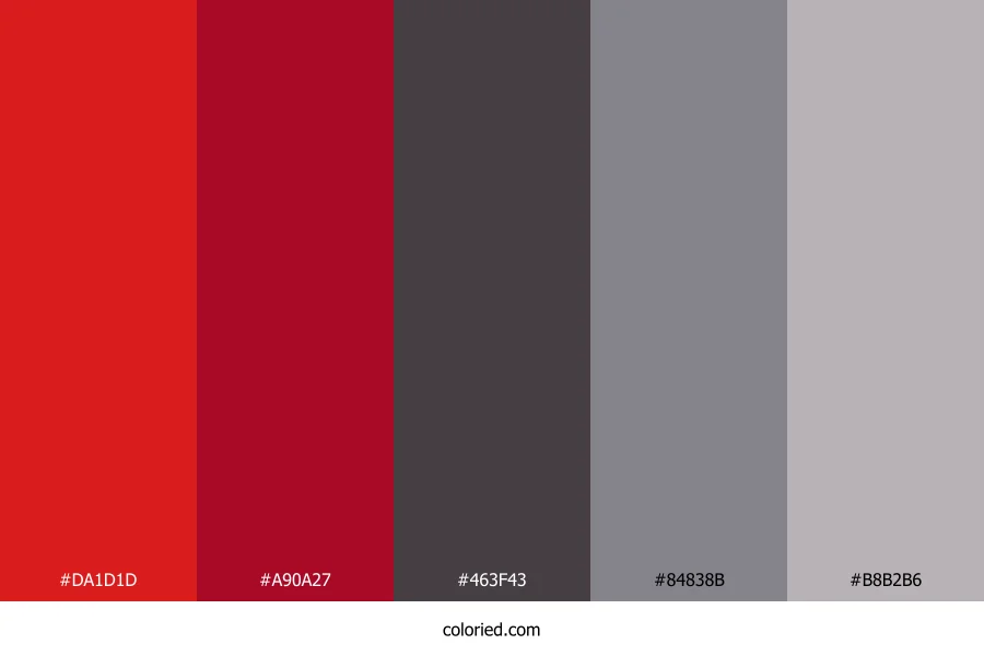Crimson Red and Gray Color Palette