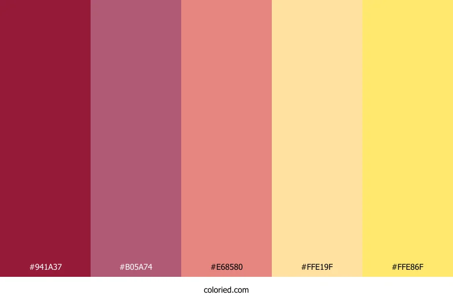 Crimson Rose Gold Color Palette