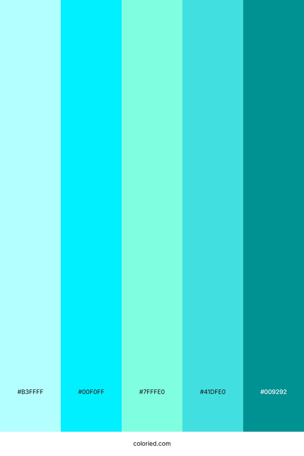 Cyan and Teal Color Palette