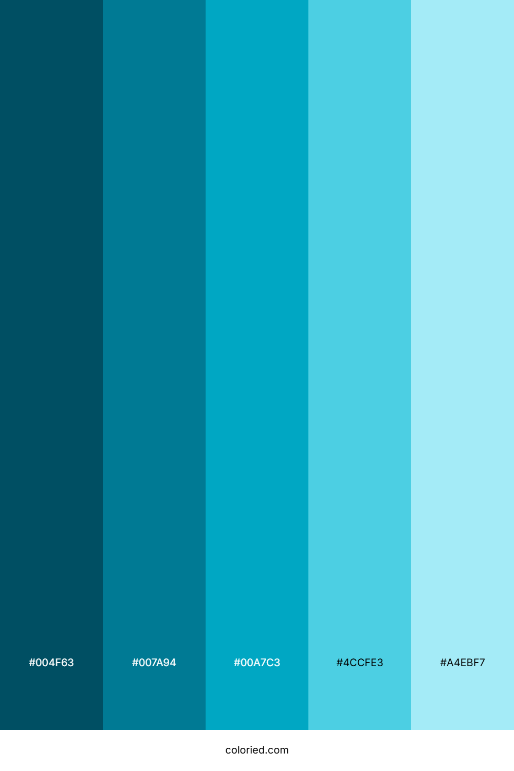 Cyan Monochromatic Color Palette