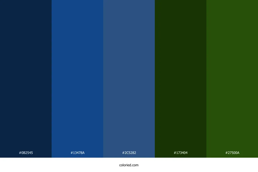 Dark Blue and Dark Green Color Palette