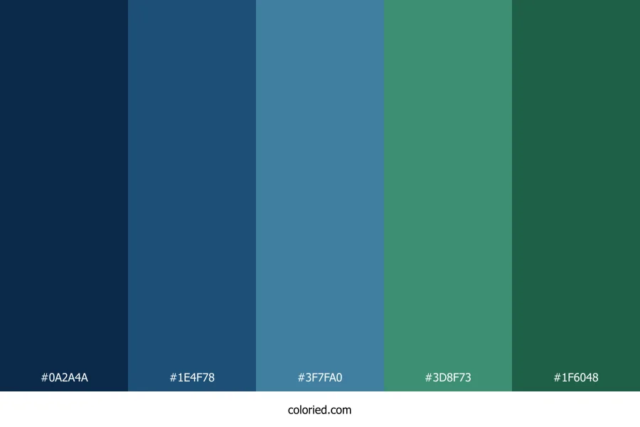 Dark Blue and Green Color Palette