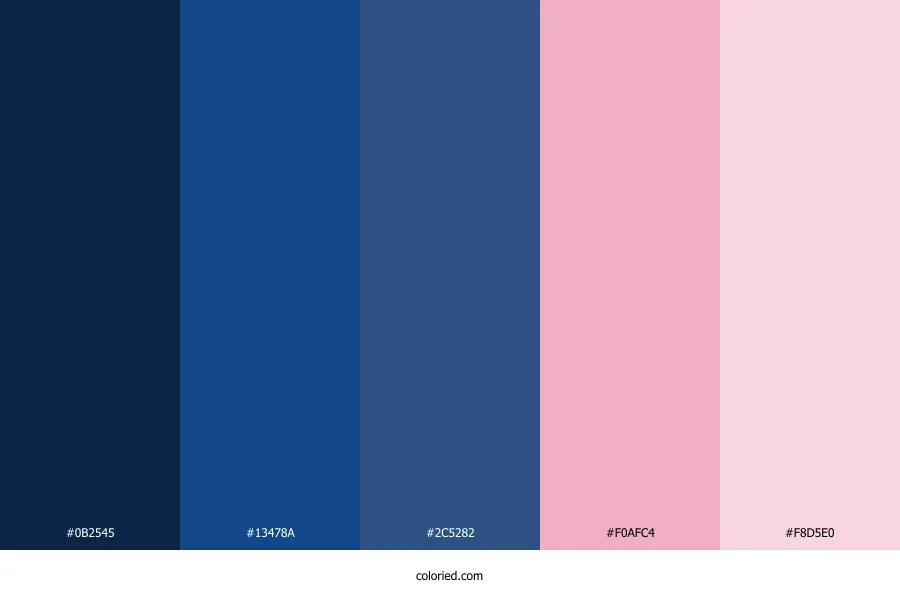 Dark Blue and Light Pink Color Palette