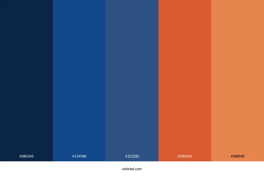 Dark Blue and Orange Color Palette