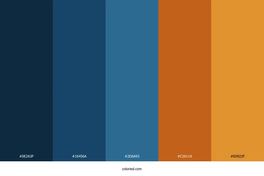 Dark Blue Orange Color Palette
