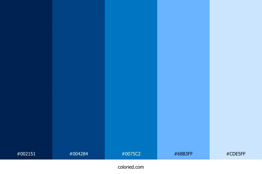 Dark Blue to Light Blue Color Palette