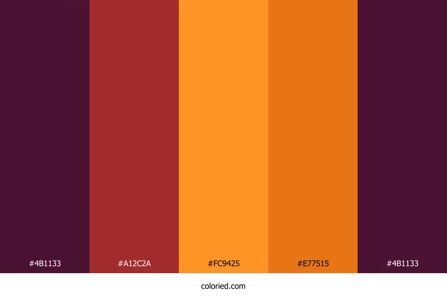 Dark Burgundy and Vibrant Orange Color Palette
