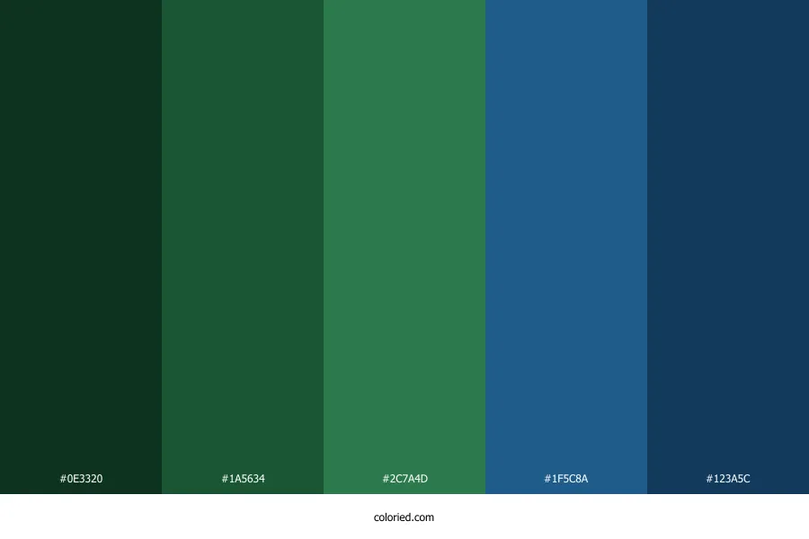 Dark Green and Blue Color Palette