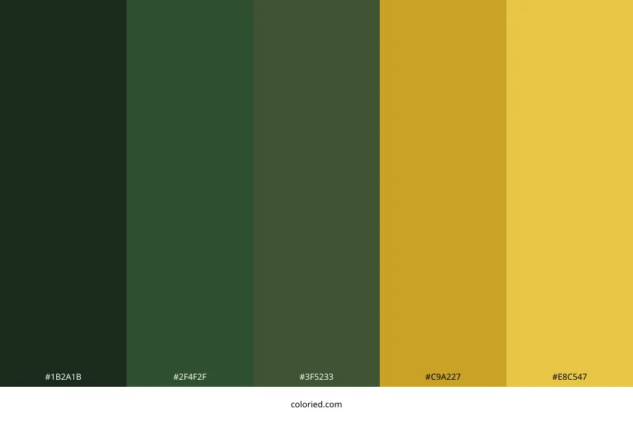 Dark Green and Gold Color Palette