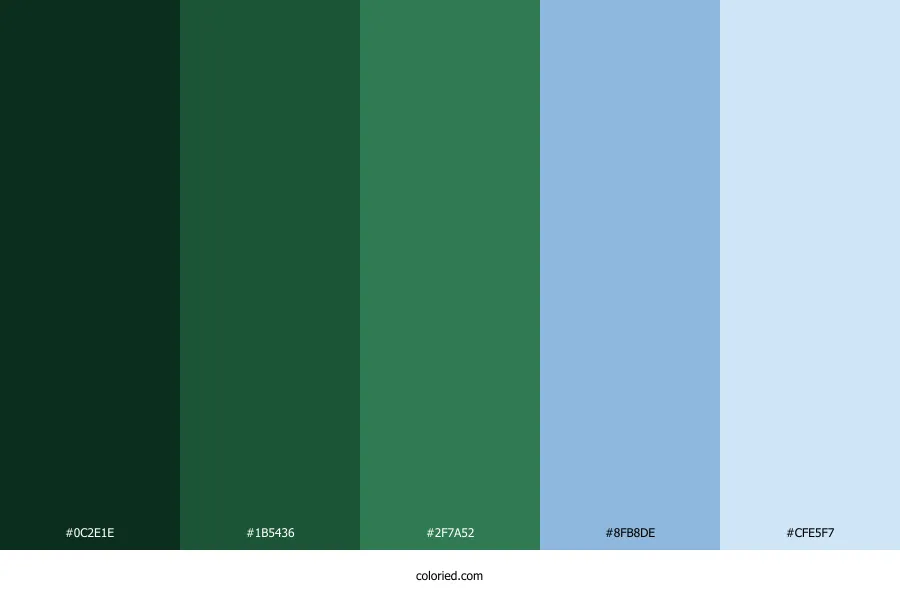 Dark Green and Light Blue Color Palette