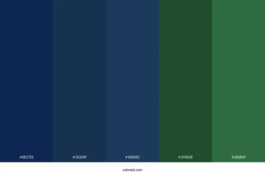 Dark Green and Navy Blue Color Palette