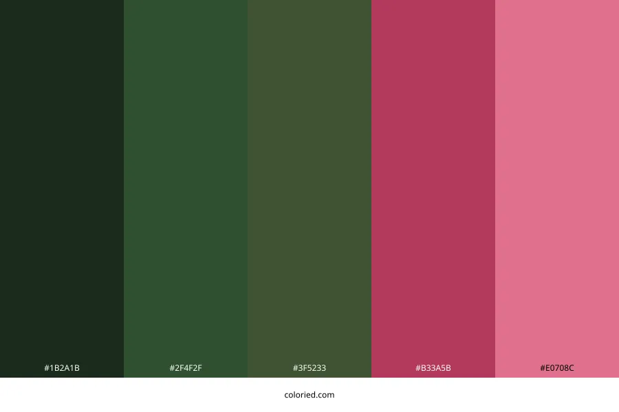 Dark Green and Pink Color Palette