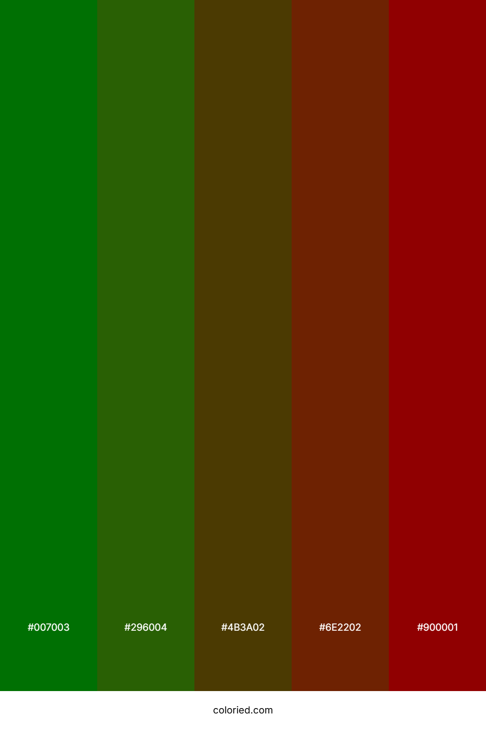 Dark Green and Red Gradient Color Palette