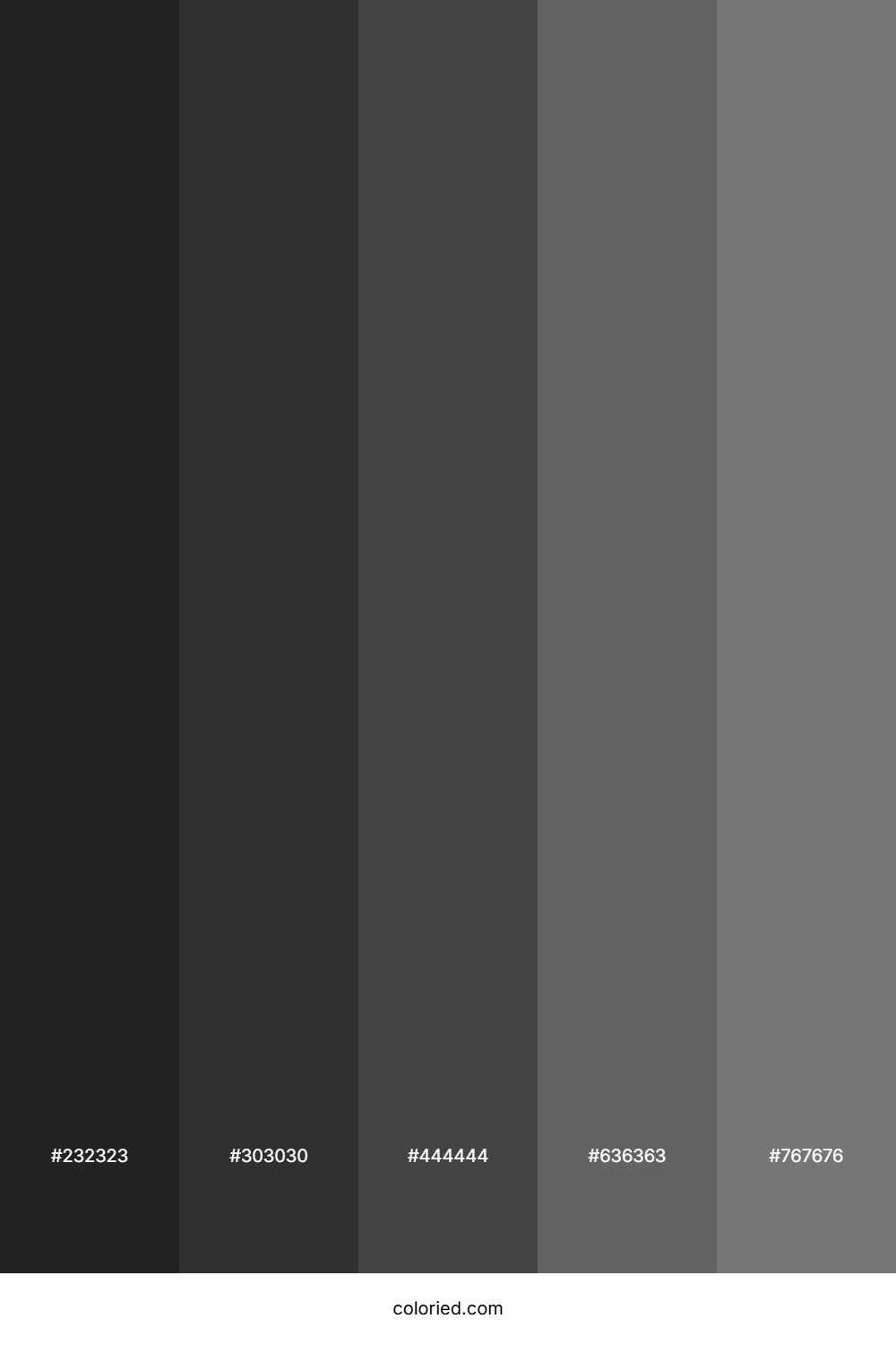 Dark Grey Matte Color Palette