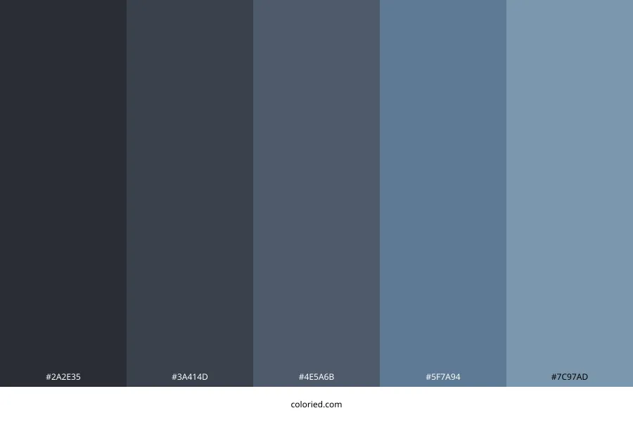 Dark Grey With Blue Color Palette