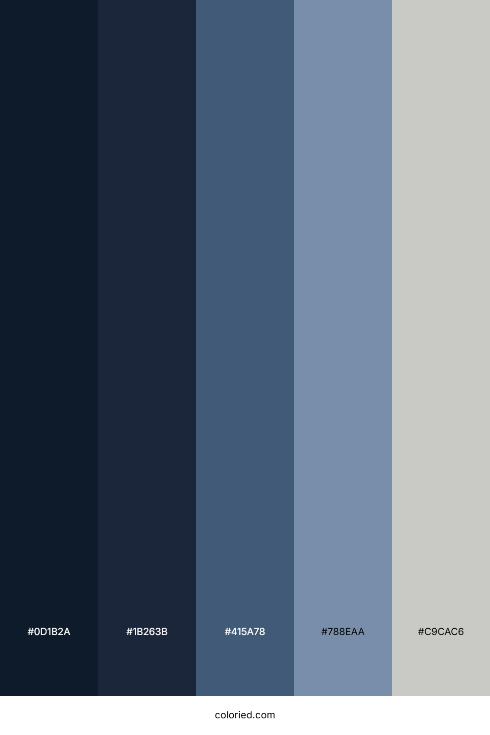 Dark Navy Blue Gradient Color Palette