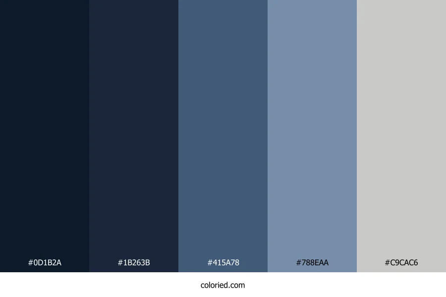 Dark Navy Blue Gradient Color Palette