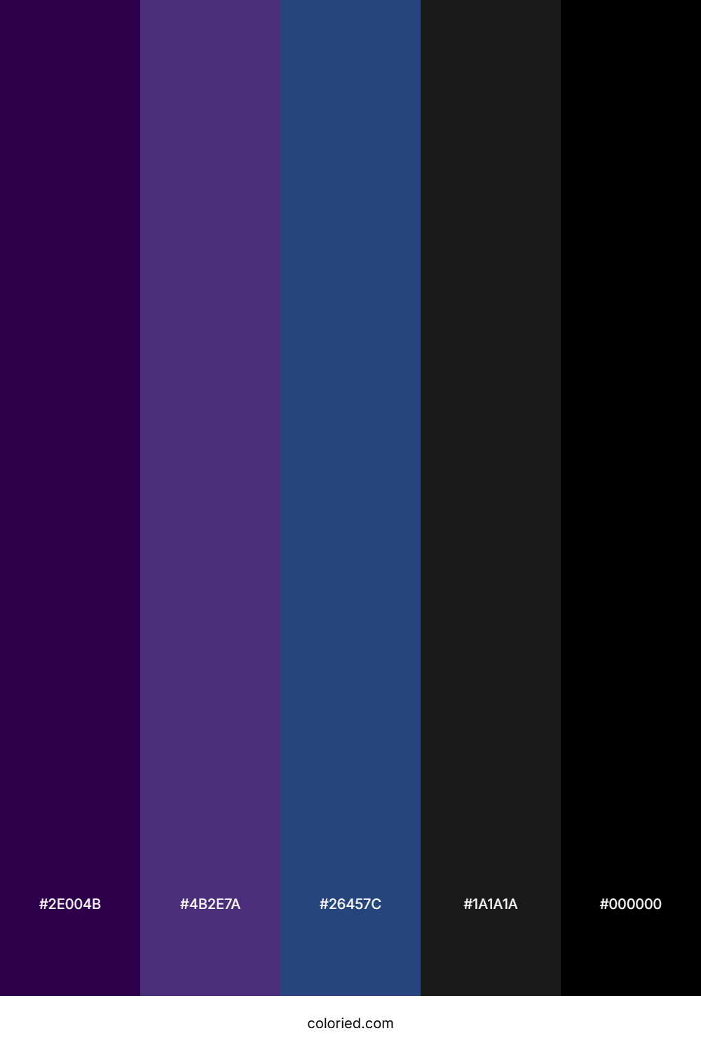 Dark Purple, Blue, and Black Color Palette