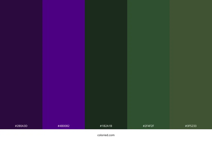 Dark Purple and Green Color Palette