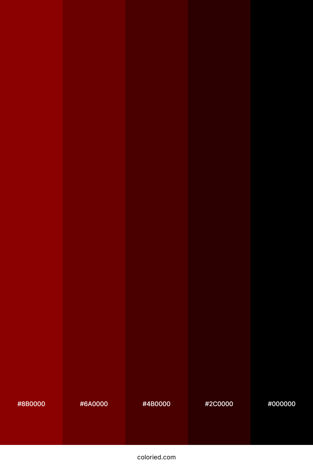 Dark Red to Black Color Palette