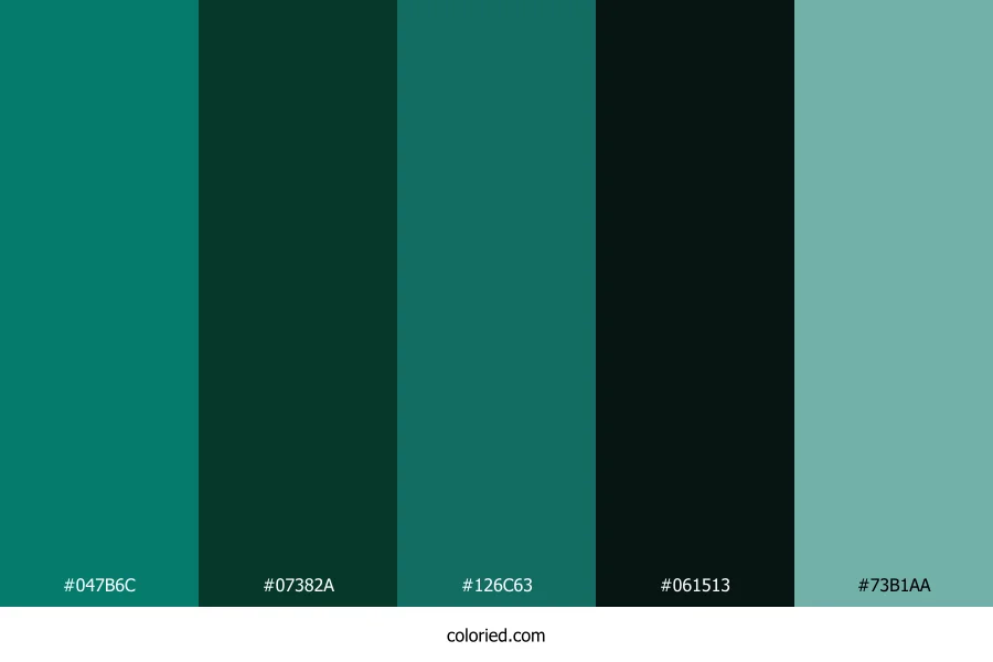 Dark Teal and Deep Green Color Palette