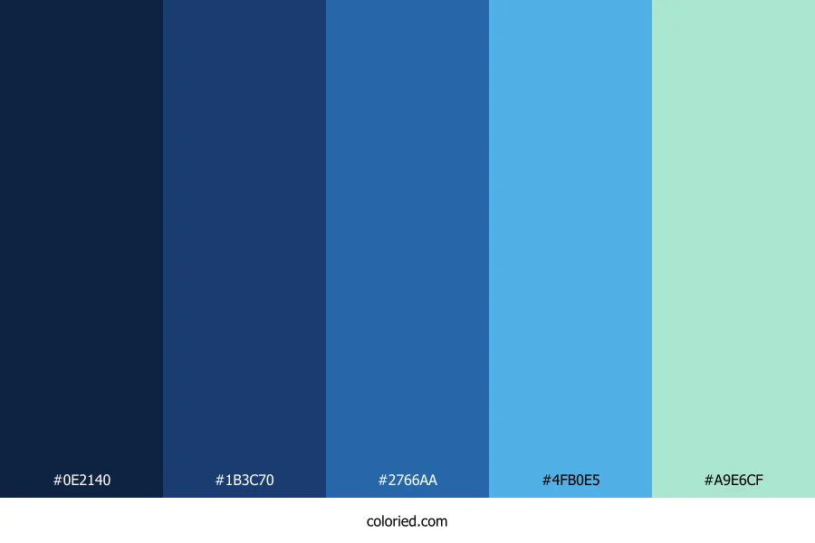 Dark To Light Blue Gradient Color Palette