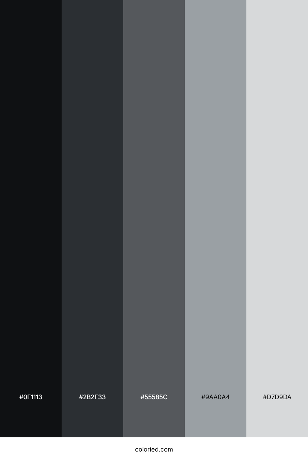 Dark to Light Gray Gradient Color Palette