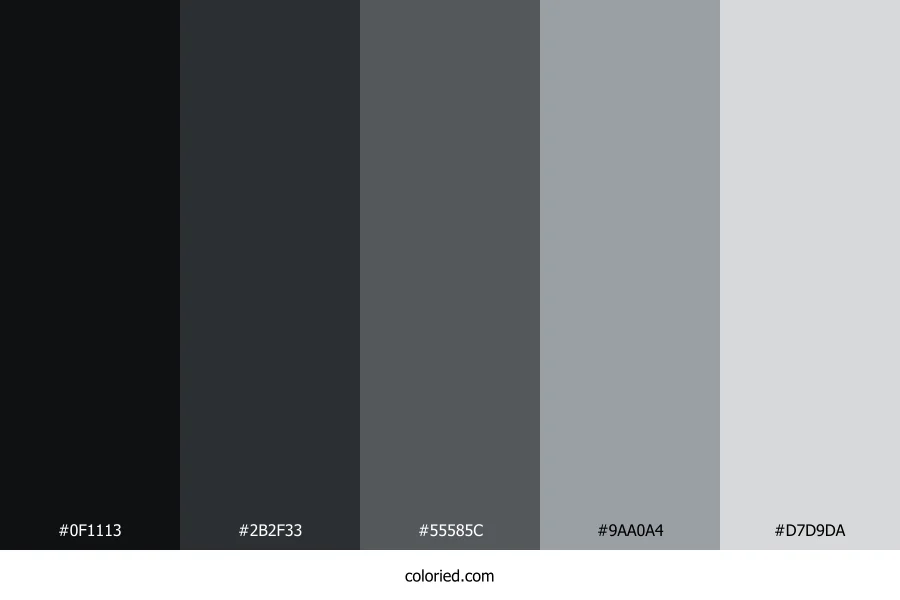 Dark to Light Gray Gradient Color Palette
