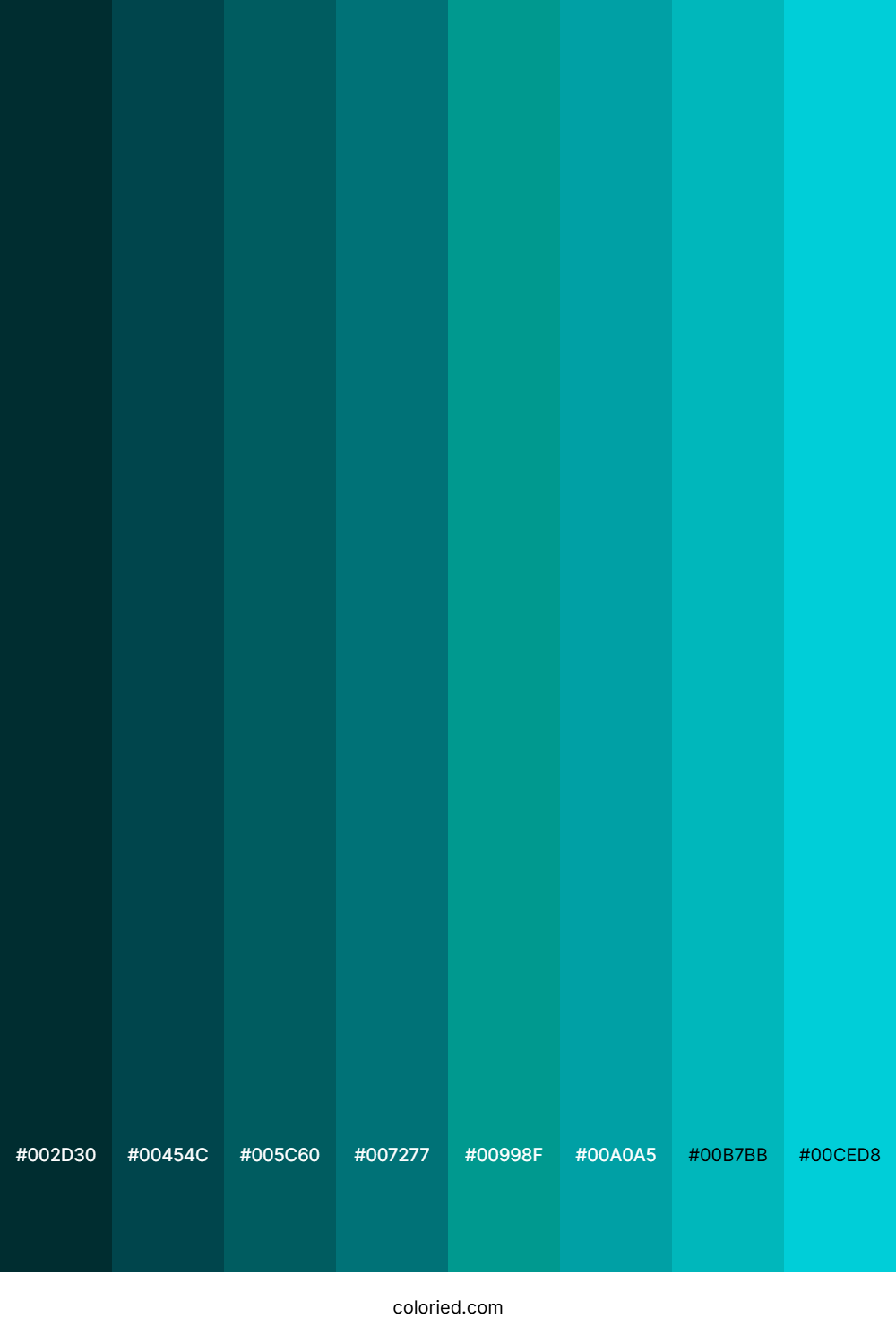Dark Turquoise Color Shades